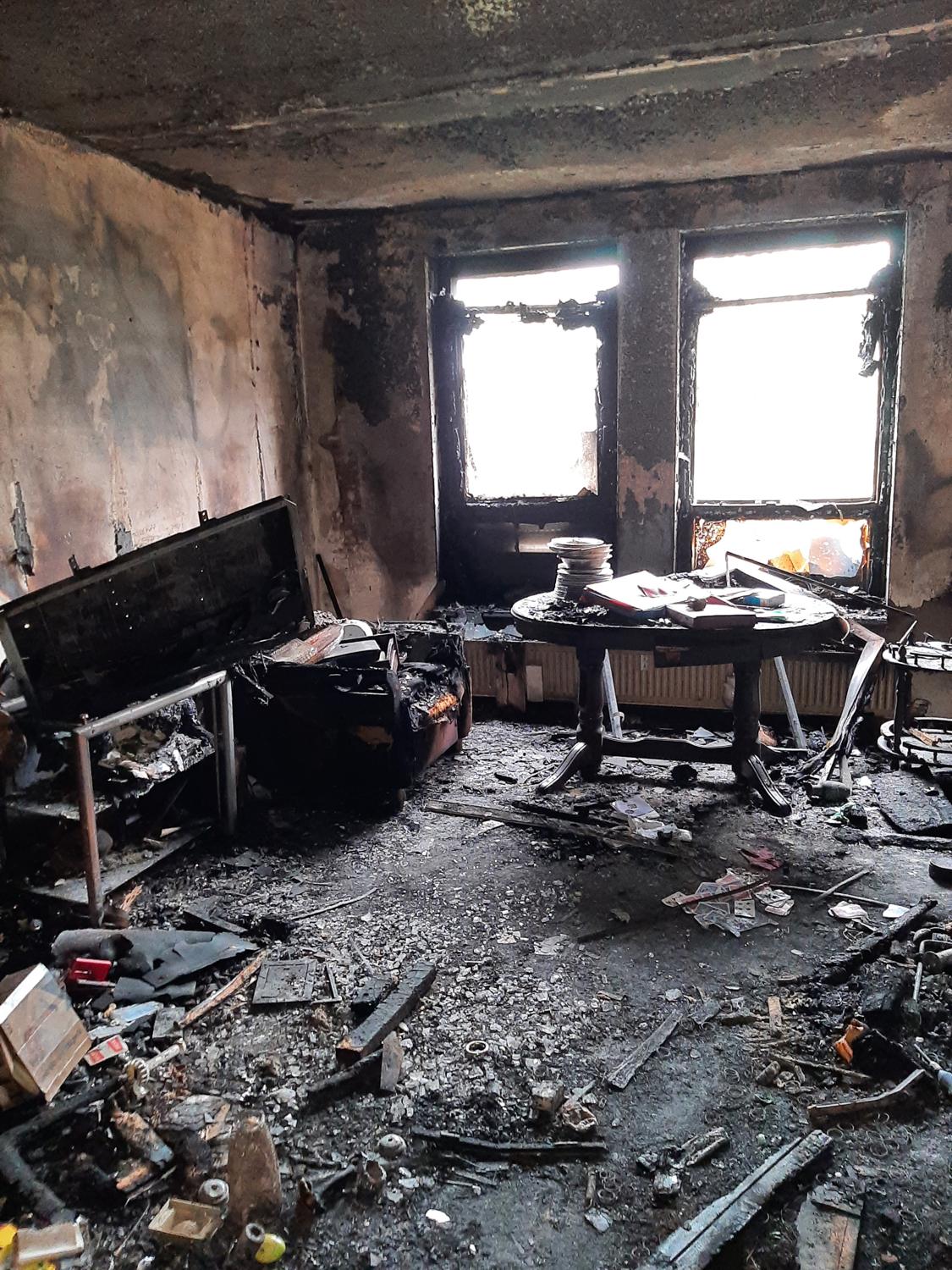 Wohnraum nach Brand